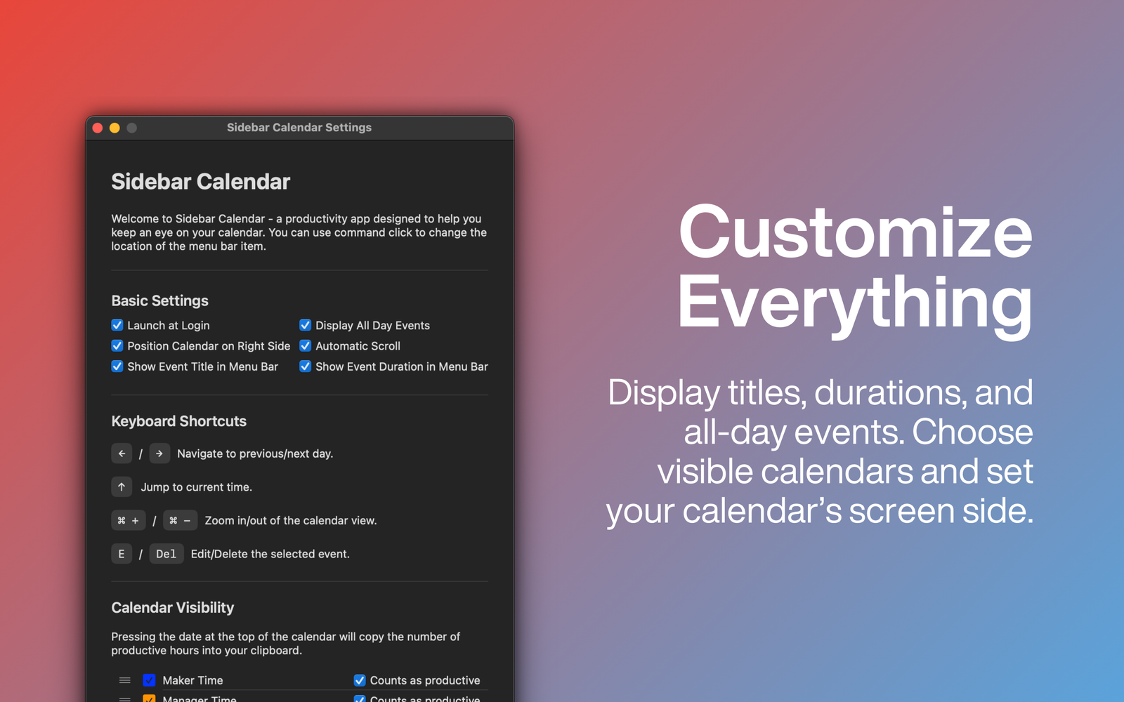 Sidebar Calendar Screenshot 5